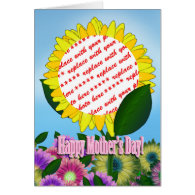 Yellow Sunflower Photo Frame for Mother's Day Greeting Cards
