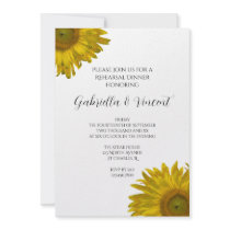 Yellow Sunflower Rehearsal Dinner Invitation