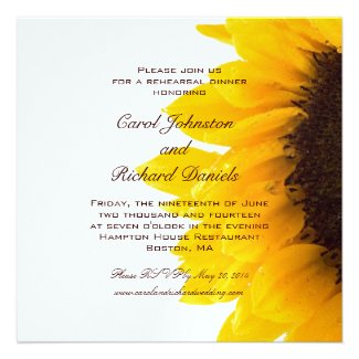 Yellow Sunflower Rehearsal Invitations