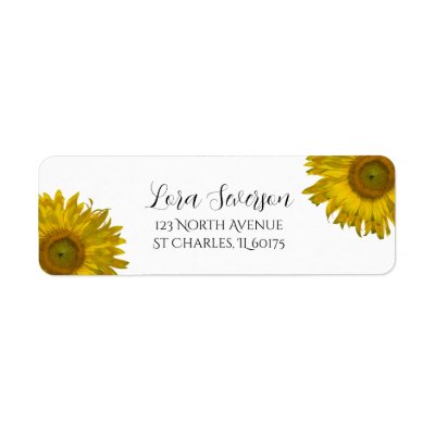 Yellow Sunflower Return Address Label
