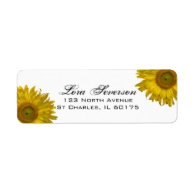 Yellow Sunflower Return Address Label