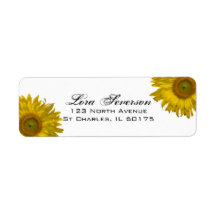 Yellow Sunflower Return Address Label