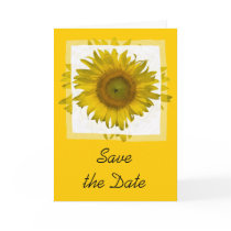 Yellow Sunflower Save the Date Announcement Card
