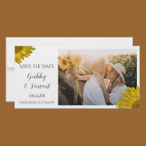Yellow Sunflower Save the Date photo cards by loraseverson Yellow Sunflower Save the Date photo cards