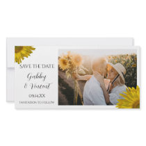Yellow Sunflower Save the Date photo cards
