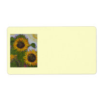 Yellow Sunflower Shipping Label