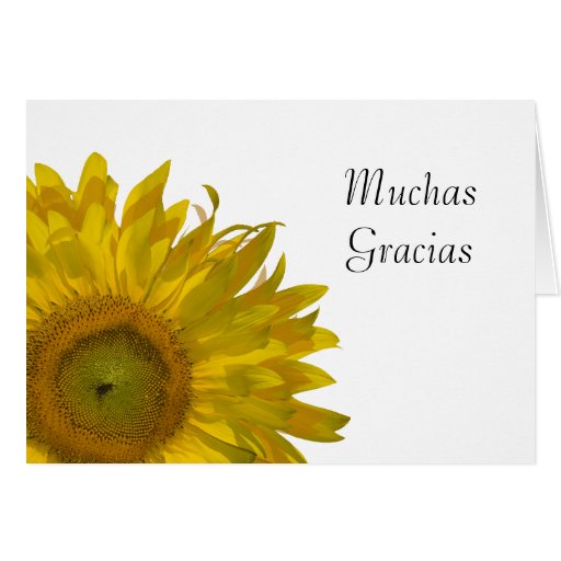 Yellow Sunflower Spanish Thank You Note Card Zazzle
