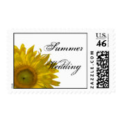 Yellow Sunflower Summer Wedding Postage Stamp
