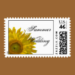 Yellow Sunflower Summer Wedding Postage Stamp stamps