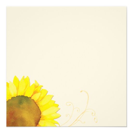 Yellow Sunflower & Swirls Floral Bridal Shower Announcement