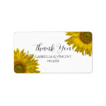 Yellow Sunflower Thank You Label