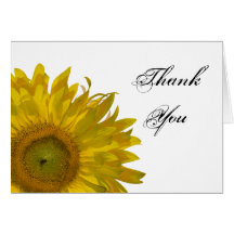 Yellow Sunflower Thank You Note Card