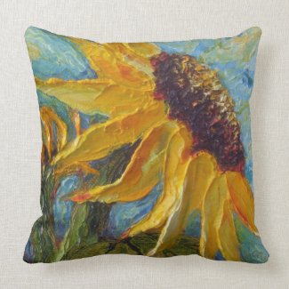 Yellow Sunflower Throw Pillow