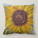Yellow Sunflower Throw Pillow