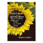 Yellow Sunflower Wedding Felt Paper Invitation