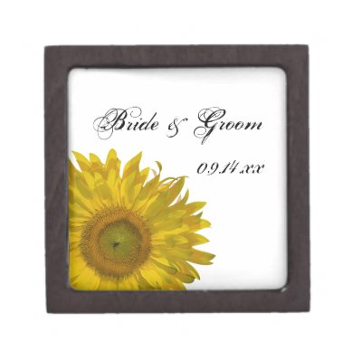 Yellow Sunflower Wedding Gift Box Premium Keepsake Box by loraseverson