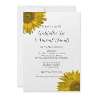 Yellow Sunflower Wedding Invitation invitation