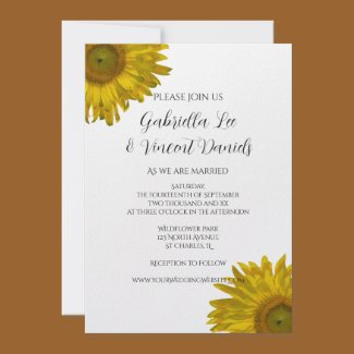 sunflower wedding invitation