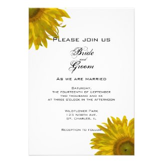 Yellow Sunflower Wedding Invitation
