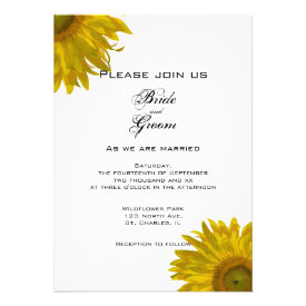 Yellow Sunflower Wedding Invitation