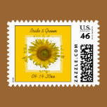 Yellow Sunflower Wedding Postage Stamp stamps