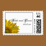 Yellow Sunflower Wedding Postage Stamp stamps