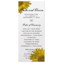 Yellow Sunflower Wedding Program Custom Announcement