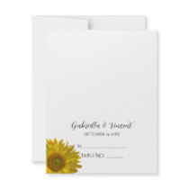 Yellow Sunflower Wedding Reception Place Card invitations