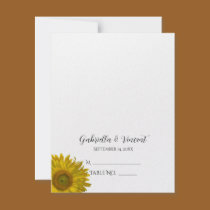 Yellow Sunflower Wedding Reception Place Card invitations
