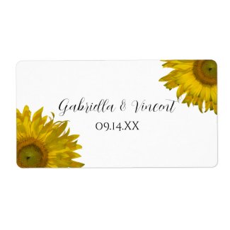 Yellow Sunflower Wedding Stickers