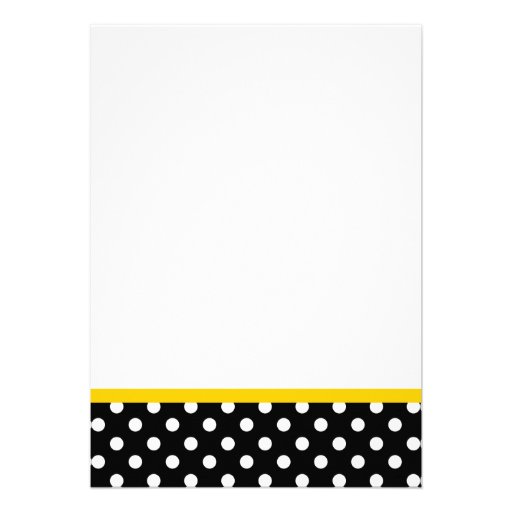 Yellow Sunflower White and Black Polka Dot Wedding Custom Invite
