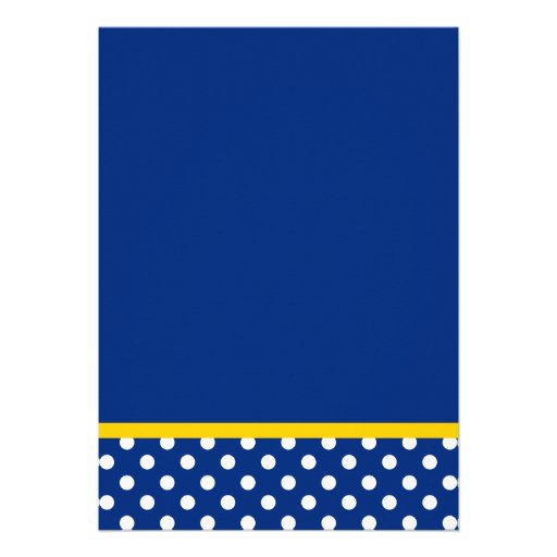 Yellow Sunflowers Blue and White Polka Dot Wedding Invitations