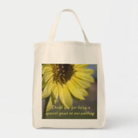 Yellow sunflowers thank you tote bag