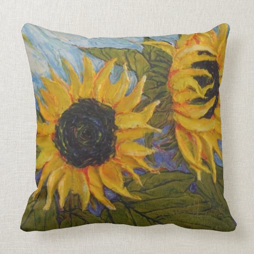 Yellow Sunflowers Throw Pillow