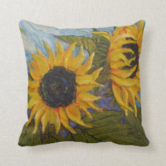 Yellow Sunflowers Throw Pillow