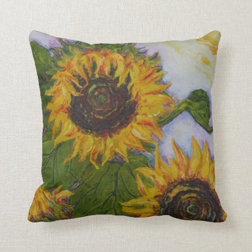 Yellow Sunflowers Throw Pillow Zazzle