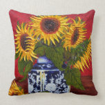 Yellow Sunflowers Throw Pillow