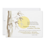 Yellow Sunrise Bamboo Zen Wedding Invitation invitation