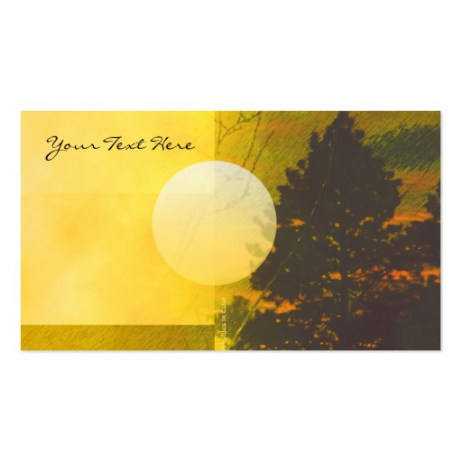 Yellow Sunrise Profile Card Business Card (back side)