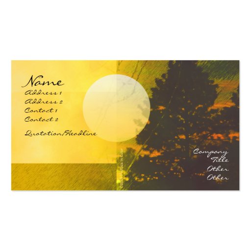 Yellow Sunrise Profile Card Business Card (front side)