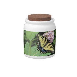 Yellow Swallowtail Butterfly Candy Jar