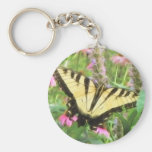 Yellow Swallowtail Butterfly in Summer Garden Keychain