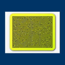 Yellow Swirl Maze postcards