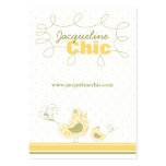 Yellow Swirly Whimsical Birds Custom Business Card