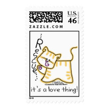 Yellow Tabby Rescue...it's a love thing! Stamp