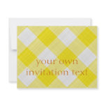 yellow table cloth personalized invitation