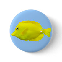 Yellow Tang Tropical Fish Pinback Buttons