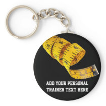 Yellow Tape Measure Personal Trainer Weight Loss Key Chains