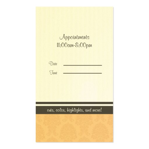 Yellow Tapestry Scissors Business Card Template (back side)