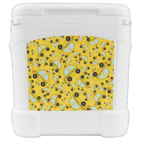 Yellow taxi pattern igloo roller cooler